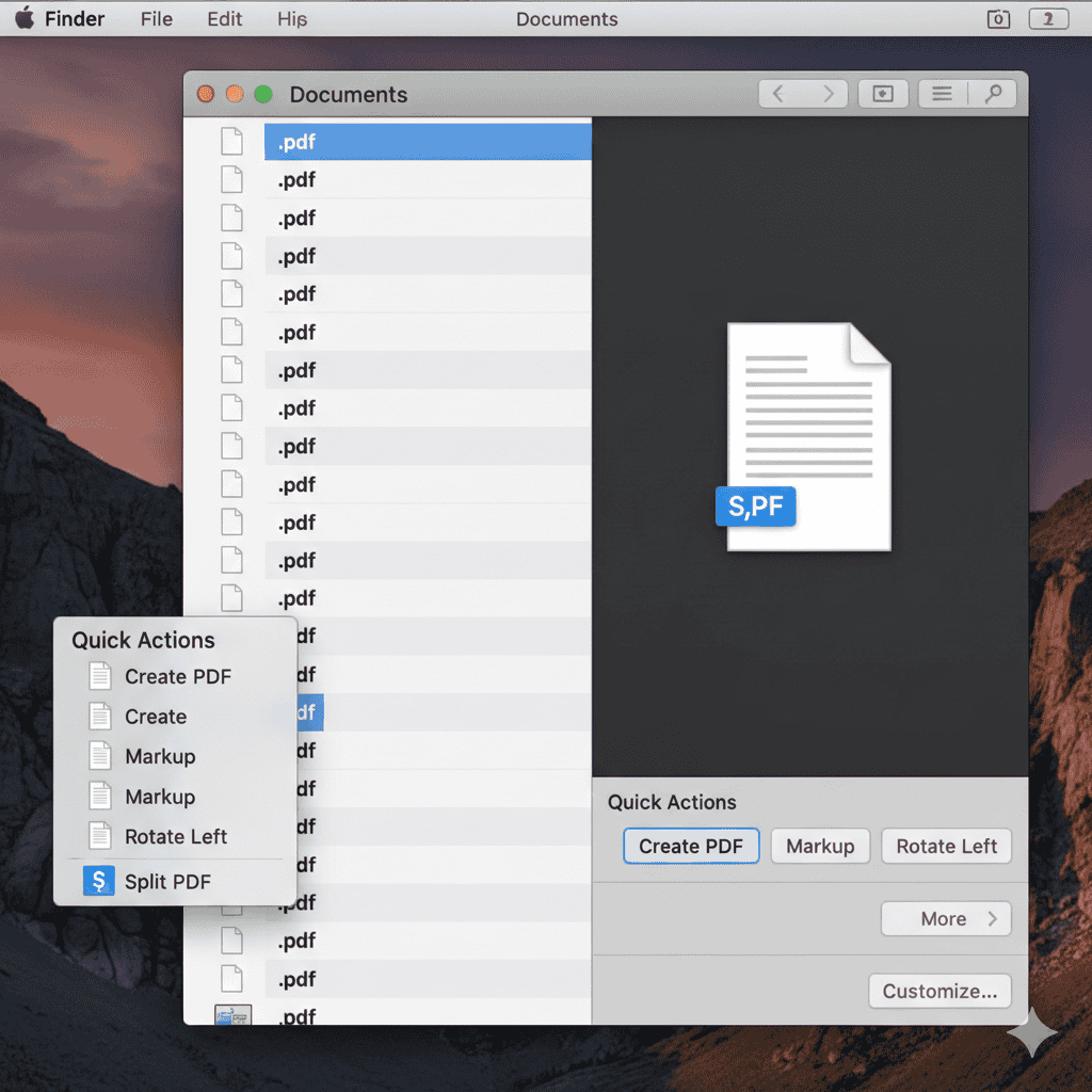 Using Finder Quick Actions to merge PDF on Mac